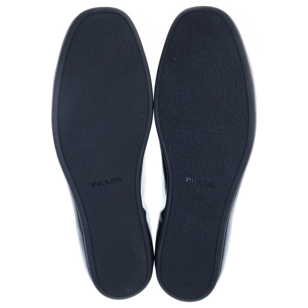 PRADA(プラダ) エナメル フロントロゴ レースアップドレスシューズ ローファー ブラック 2EG448 069