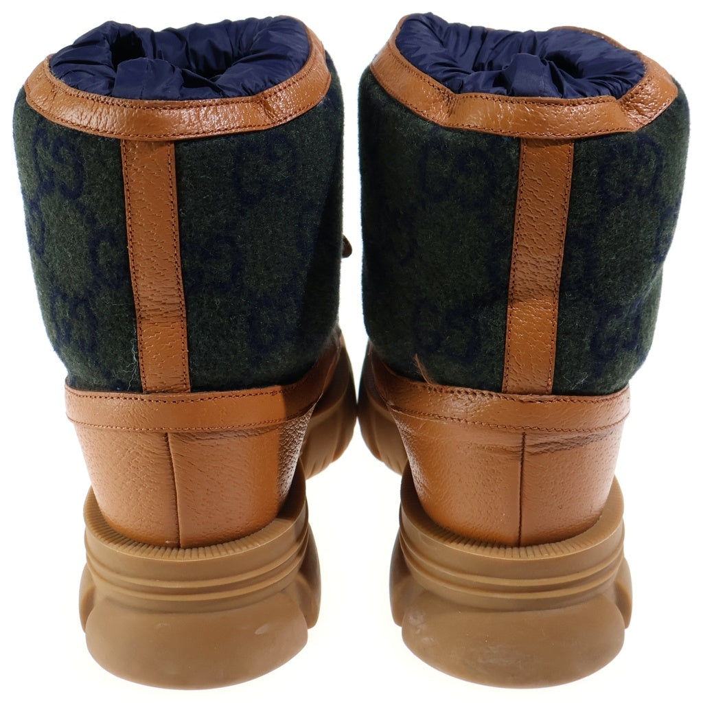GUCCI(グッチ) LOGO ANCLE BOOTS ロゴアンクル厚底ブーツ ブラウン