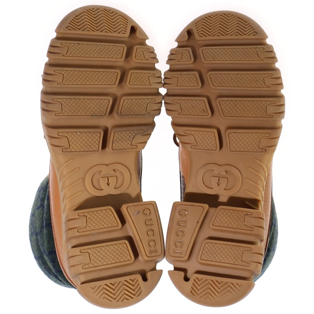 GUCCI(グッチ) LOGO ANCLE BOOTS ロゴアンクル厚底ブーツ ブラウン