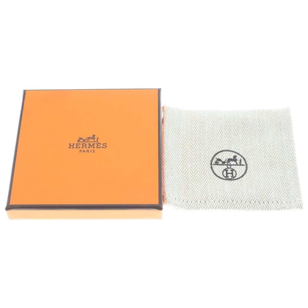 HERMES(エルメス) トゥルニ トレッセ レザー編み込みブレスレット ブラック/シルバー レディース