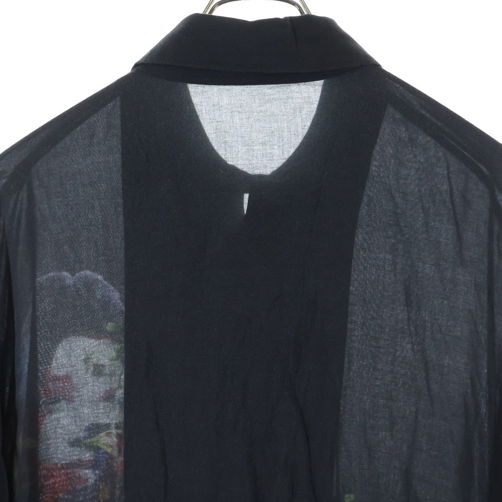 Yohji Yamamoto POUR HOMME(ヨウジヤマモト プールオム) 19SS ONNA3ブラウス 花と女プリント長袖シャツ ブラック HH-B82-227