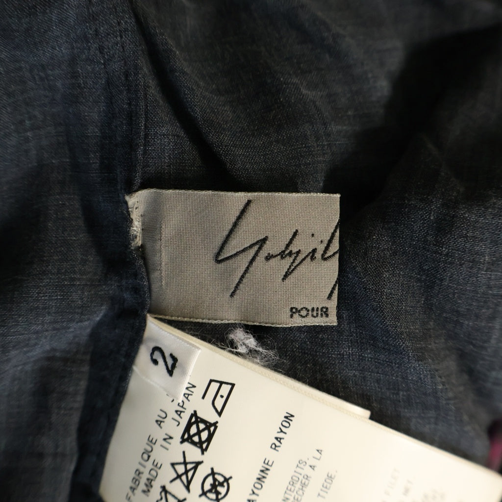 Yohji Yamamoto POUR HOMME(ヨウジヤマモト プールオム) 19SS ONNA3ブラウス 花と女プリント長袖シャツ ブラック HH-B82-227