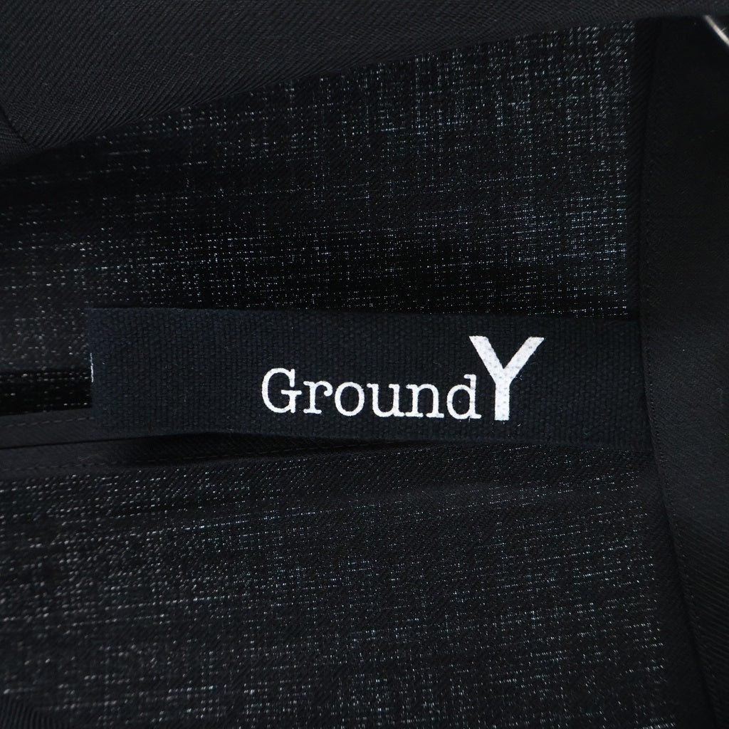 Ground Y(グラウンドワイ) 18AW T-W Gabardine Cloak Docking Jacket ギャバジン クローク ドッキング ジャケット ブラック GV-J05-100