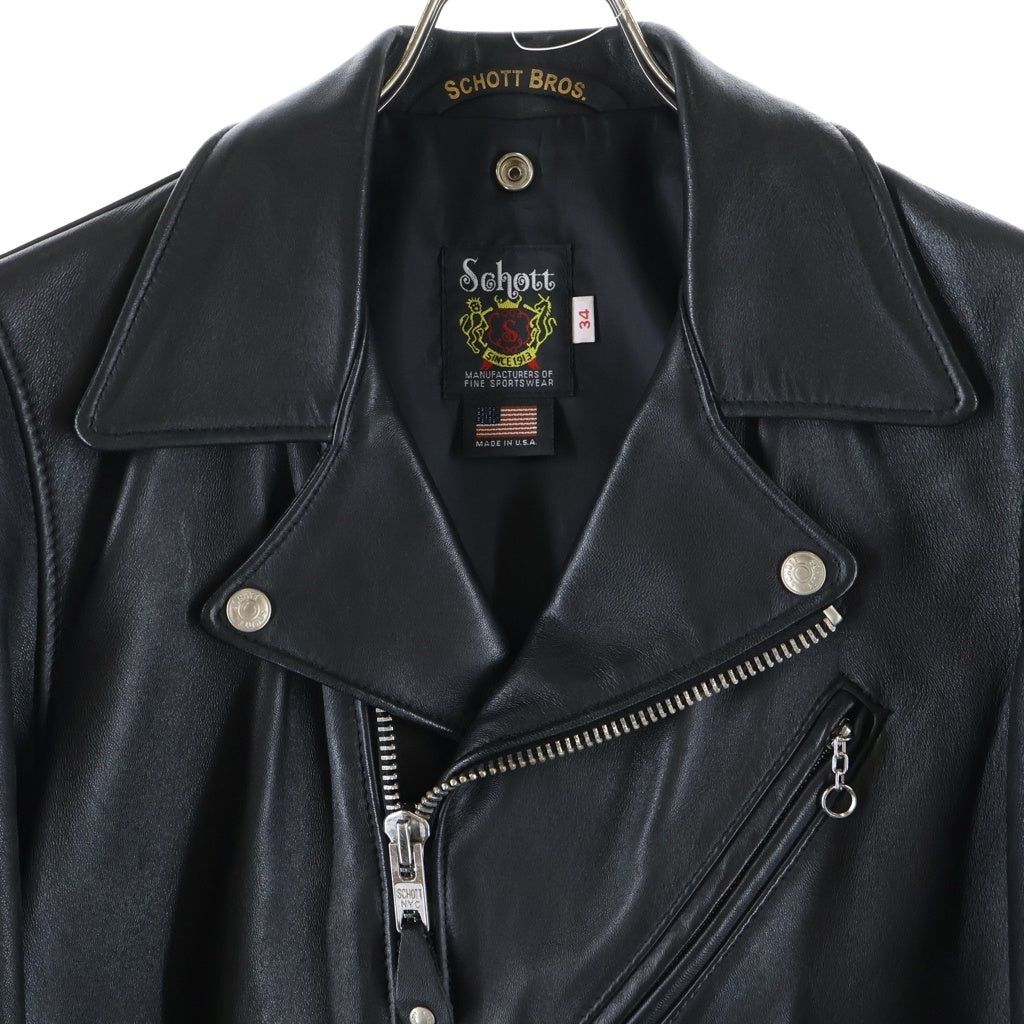 SCHOTT(ショット) RAMB RIDERS JACKET ラムレザー ダブルライダースジャケット ブラック 7525