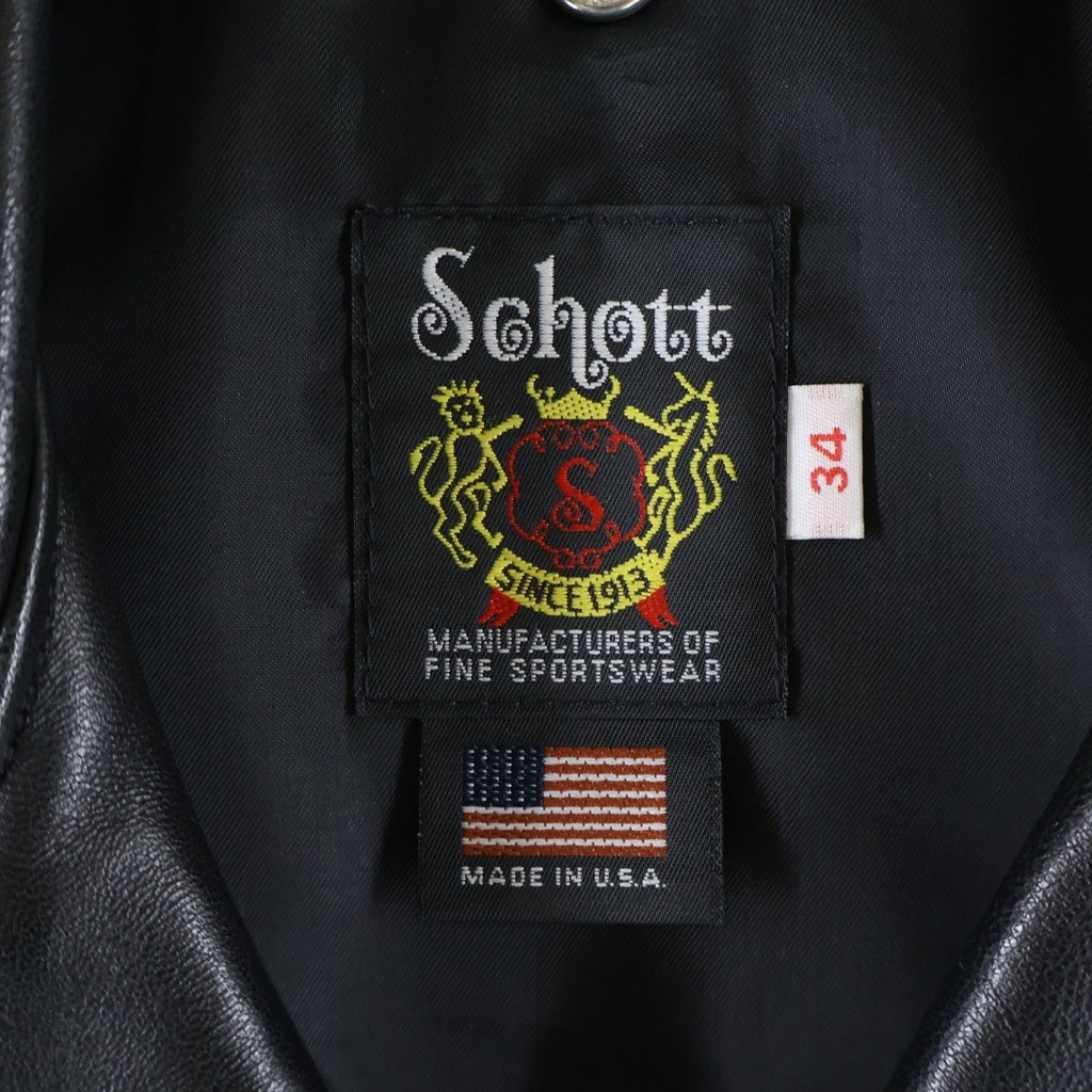 SCHOTT(ショット) RAMB RIDERS JACKET ラムレザー ダブルライダースジャケット ブラック 7525