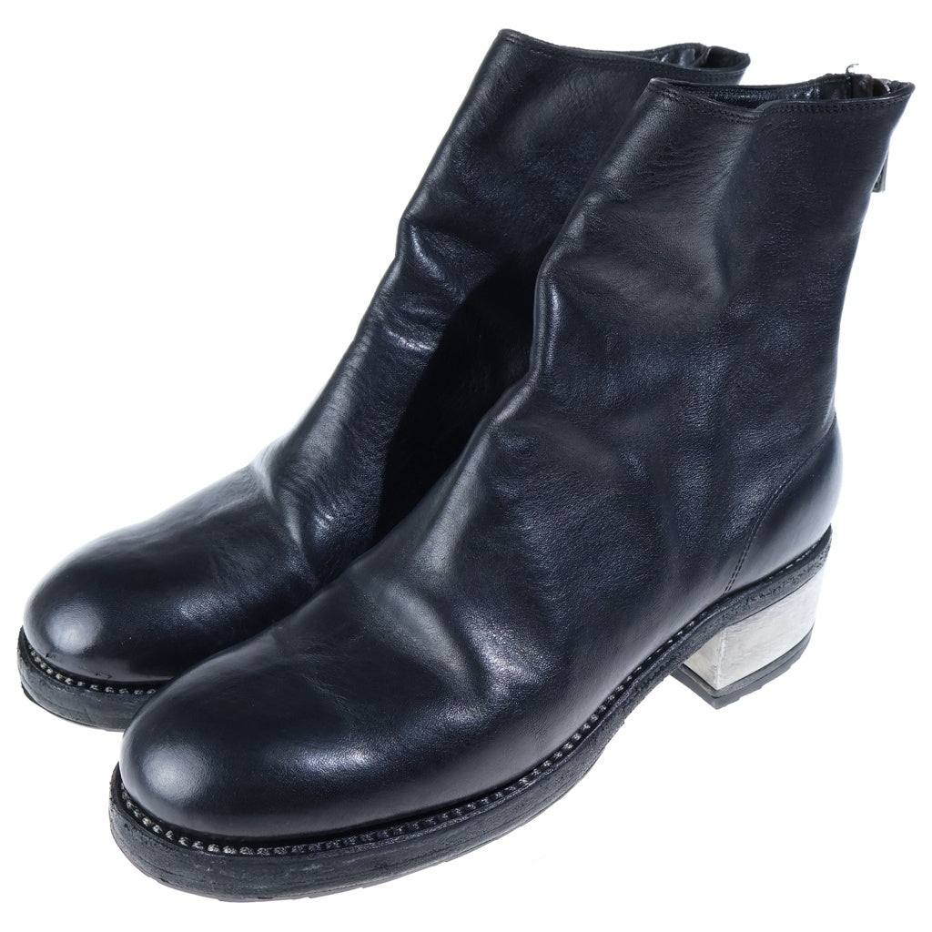 GUIDI(グイディ) HORSE FULL GRAIN ZIP IRON BOOT 796ZI ホース フル グレイン バックジップ アイアン ブーツ ブラック