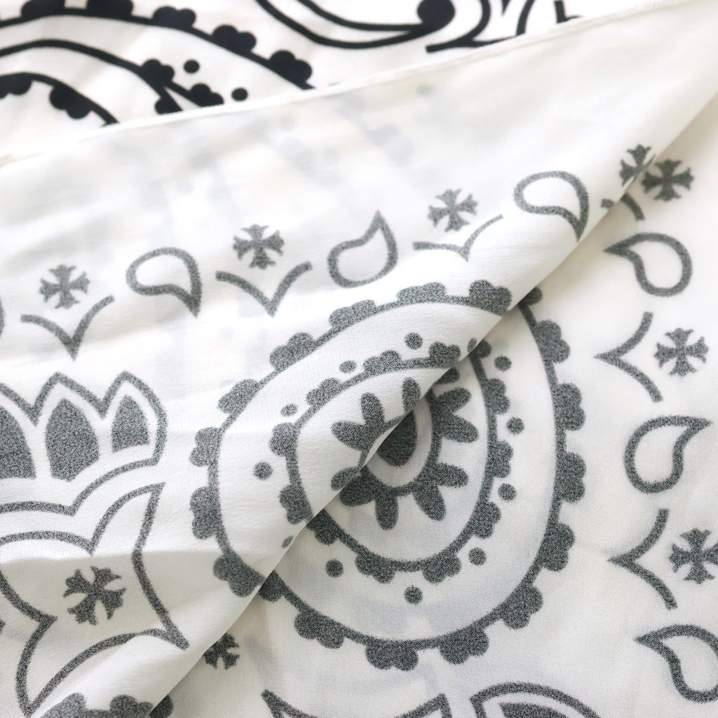 CHROME HEARTS(クロムハーツ) ペイズリー柄 CHプラスシルクバンダナ スカーフ ホワイト