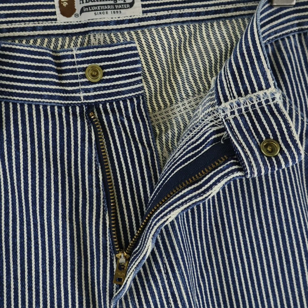 A BATHING APE(アベイシングエイプ) HICKORY DENIM PAINTER PANTS ヒッコリー デニムペインターパンツ ブルー