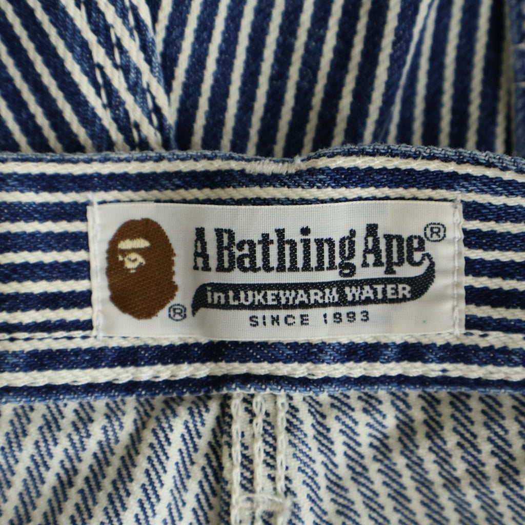A BATHING APE(アベイシングエイプ) HICKORY DENIM PAINTER PANTS ヒッコリー デニムペインターパンツ ブルー