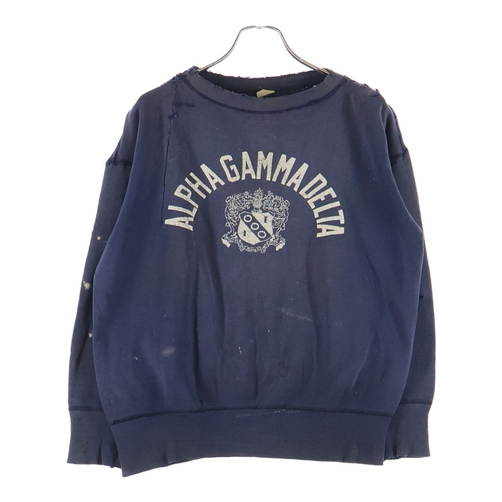 CHAMPION(チャンピオン) 50-60s VINTAGE College Sweat ヴィンテージ カレッジロゴ クルーネック長袖スウェット トレーナー ネイビー