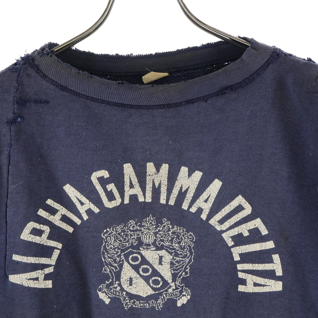 CHAMPION(チャンピオン) 50-60s VINTAGE College Sweat ヴィンテージ カレッジロゴ クルーネック長袖スウェット トレーナー ネイビー
