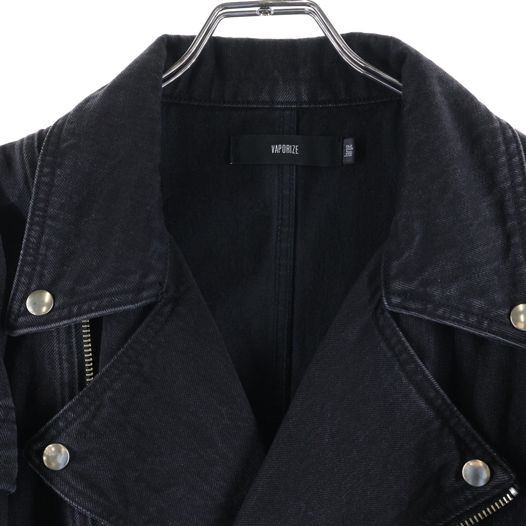 VAPORIZE(ヴァイパライズ) 22SS Denim Riders Jacket デニムダブルライダースジャケット ブラック 11-18-6586-052