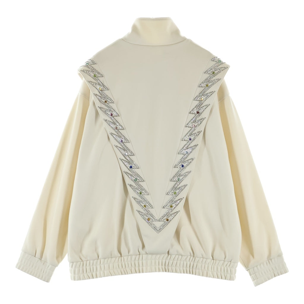 CELINE(セリーヌ) 23SS Embellished Jersey Track Jacket スタッズ ビジュー トラックジャケット ジャージ アイボリー 82Y73A121O.01XD 2Y73A121O.01XD