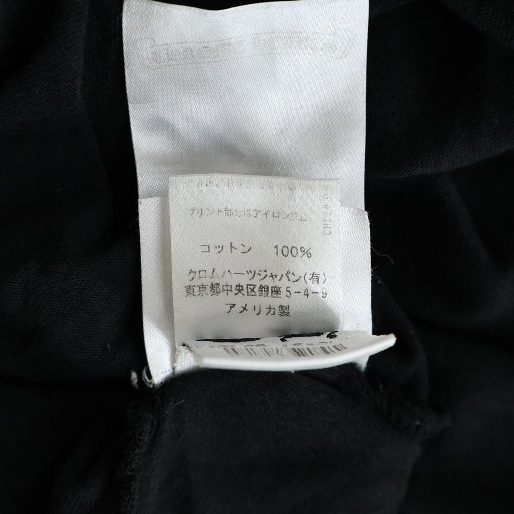 CHROME HEARTS(クロムハーツ) FLRL CRS HORSESHOE LS TEE アームフローラルクロス バックホースシュー クルーネック長袖Tシャツカットソー ブラック
