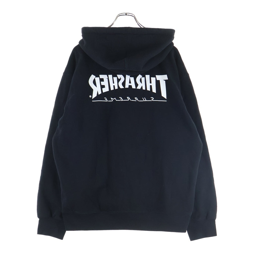 SUPREME(シュプリーム) 21AW ×Thrasher Hooded Sweatshirt スラッシャー 長袖フーディー プルオーバーパーカー ブラック