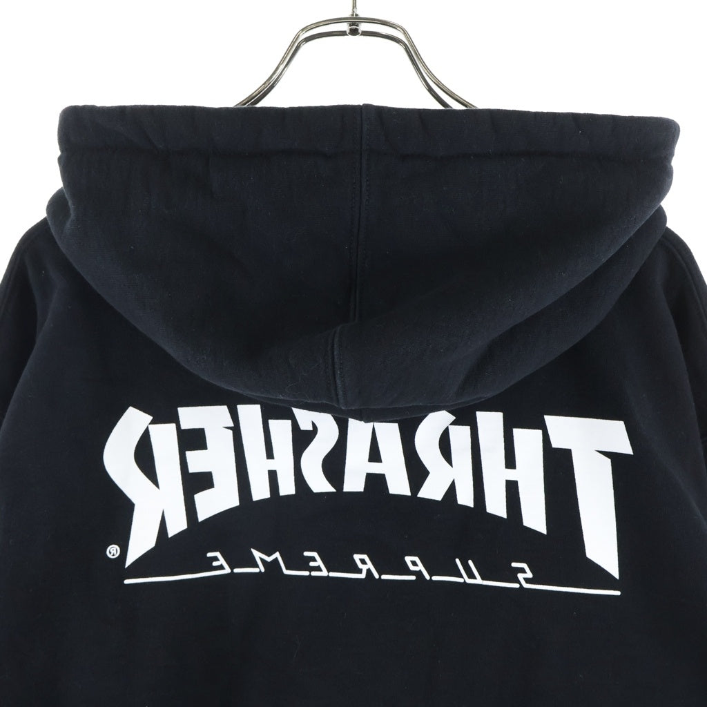 SUPREME(シュプリーム) 21AW ×Thrasher Hooded Sweatshirt スラッシャー 長袖フーディー プルオーバーパーカー ブラック