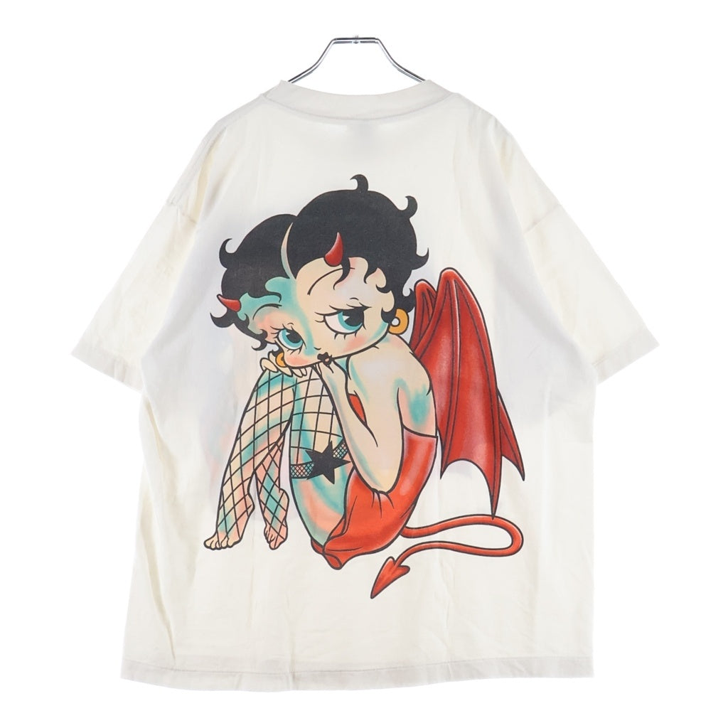 SAINT MICHAEL(セントマイケル) × Betty Boop BTY_SS T-SHIRT / DEVIL クルーネック半袖Tシャツカットソー ホワイト SM-MK1-0000-C12