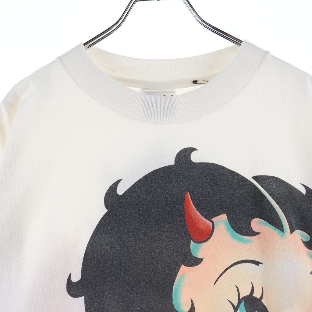 SAINT MICHAEL(セントマイケル) × Betty Boop BTY_SS T-SHIRT / DEVIL クルーネック半袖Tシャツカットソー ホワイト SM-MK1-0000-C12