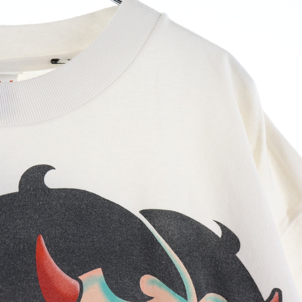 SAINT MICHAEL(セントマイケル) × Betty Boop BTY_SS T-SHIRT / DEVIL クルーネック半袖Tシャツカットソー ホワイト SM-MK1-0000-C12