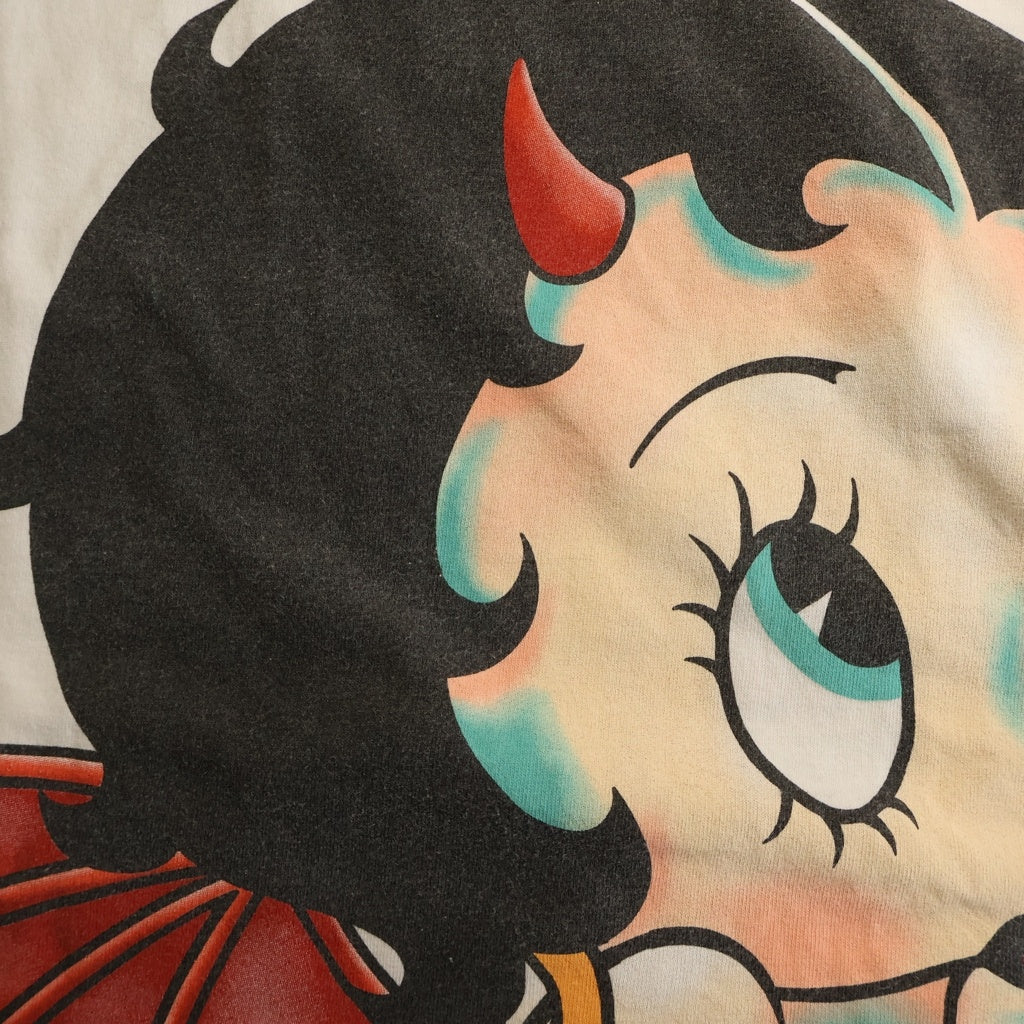 SAINT MICHAEL(セントマイケル) × Betty Boop BTY_SS T-SHIRT / DEVIL クルーネック半袖Tシャツカットソー ホワイト SM-MK1-0000-C12