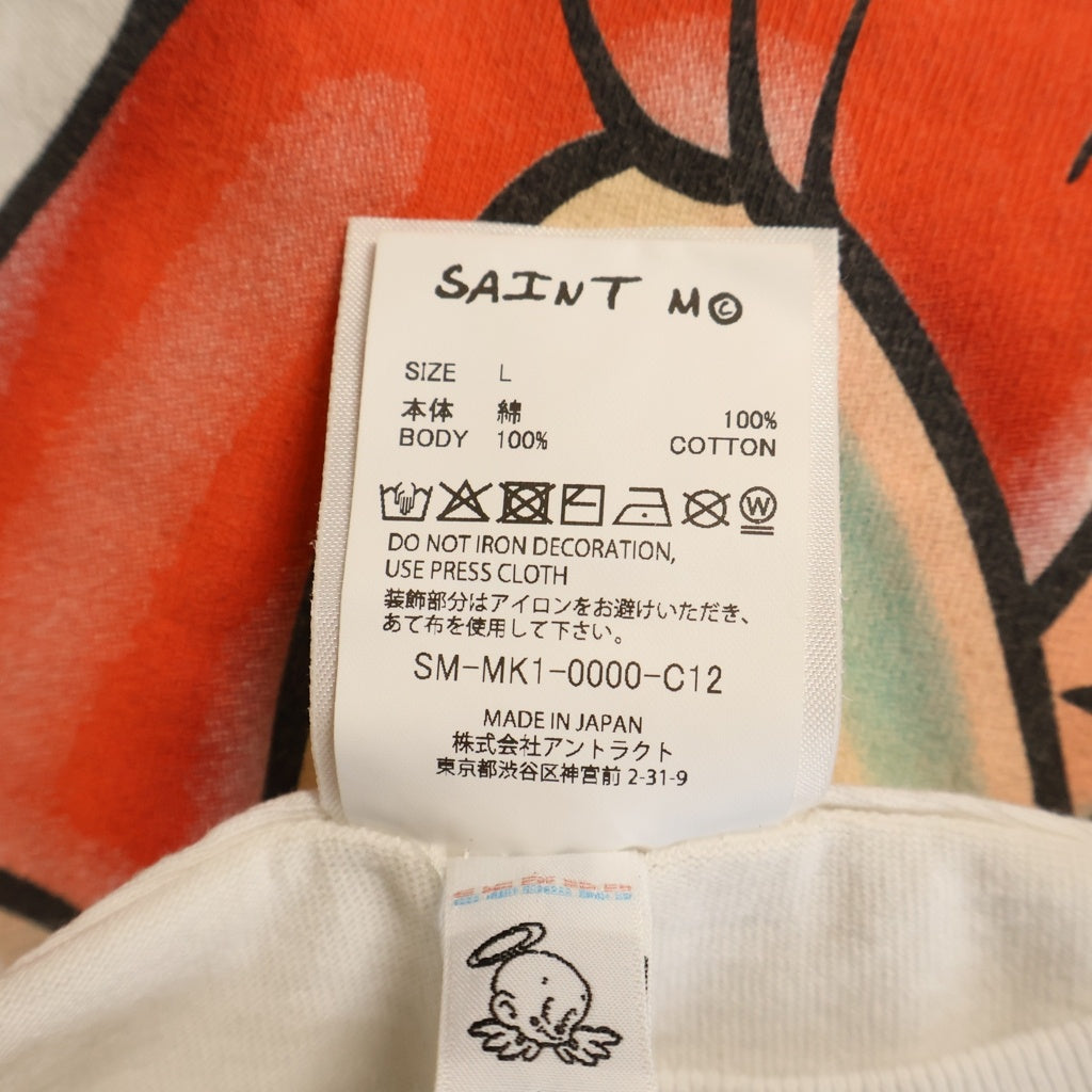 SAINT MICHAEL(セントマイケル) × Betty Boop BTY_SS T-SHIRT / DEVIL クルーネック半袖Tシャツカットソー ホワイト SM-MK1-0000-C12