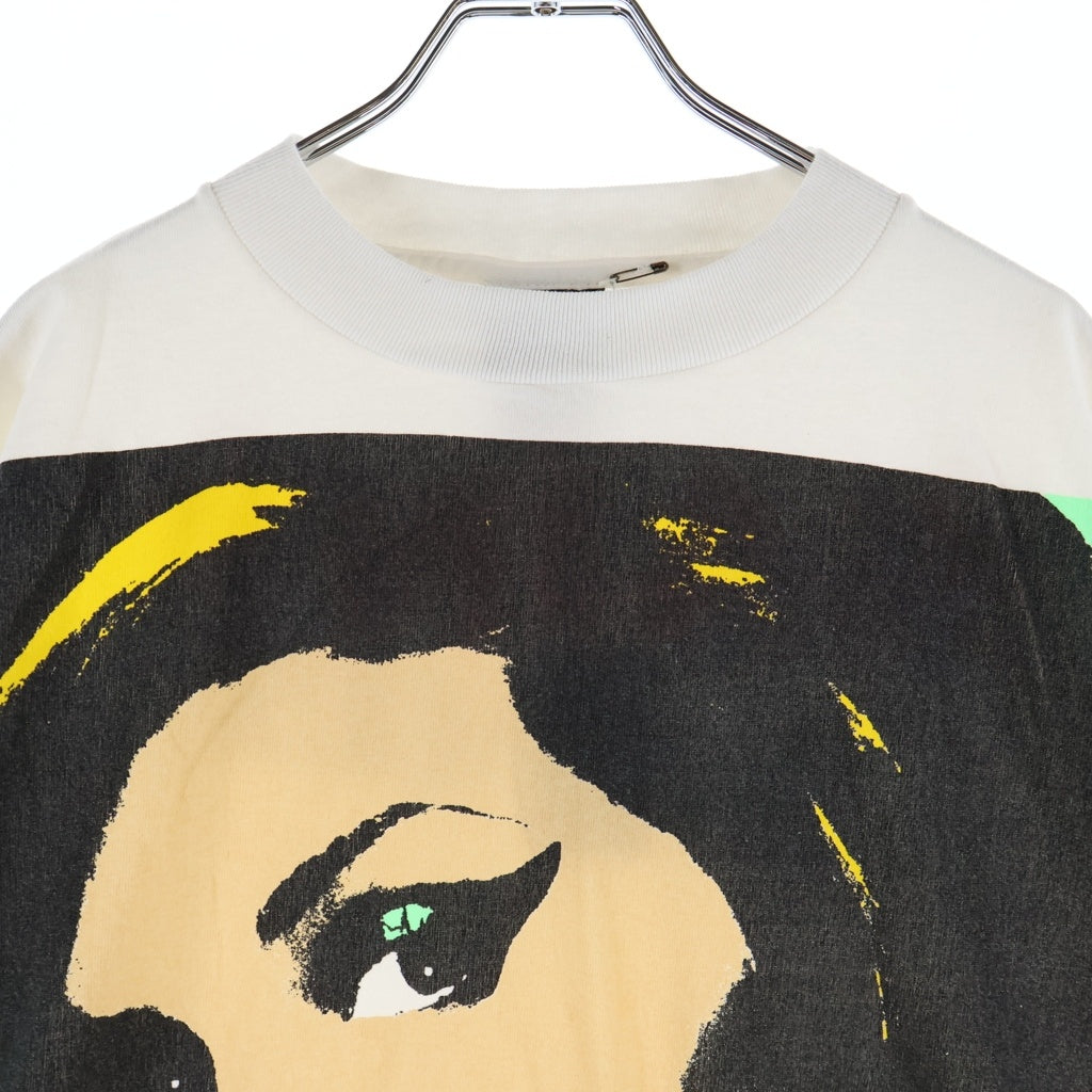 SAINT MICHAEL(セントマイケル) × Amy Winehouse SS T-SHIRT BACK TO BLK クルーネック半袖Tシャツカットソー ホワイト SM-MK1-0000-C14