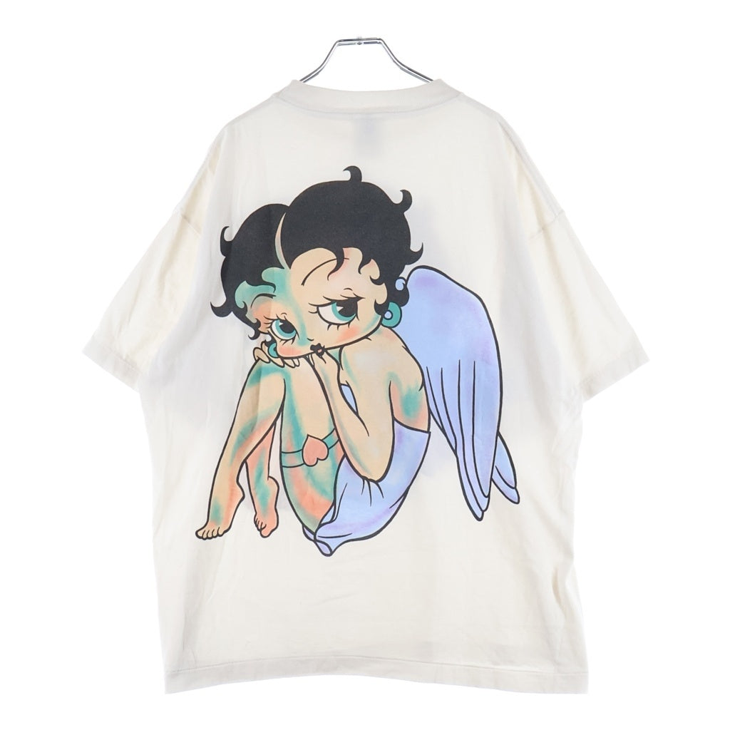 SAINT MICHAEL(セントマイケル) × Betty Boop BTY_SS T-SHIRT / ANGEL クルーネック半袖Tシャツカットソー ホワイト SM-MK1-0000-C11