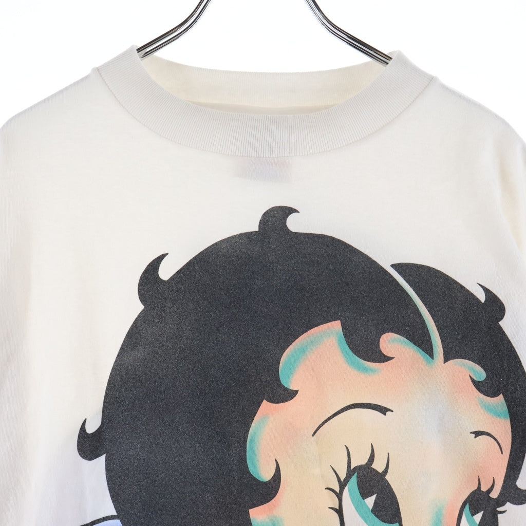 SAINT MICHAEL(セントマイケル) × Betty Boop BTY_SS T-SHIRT / ANGEL クルーネック半袖Tシャツカットソー ホワイト SM-MK1-0000-C11