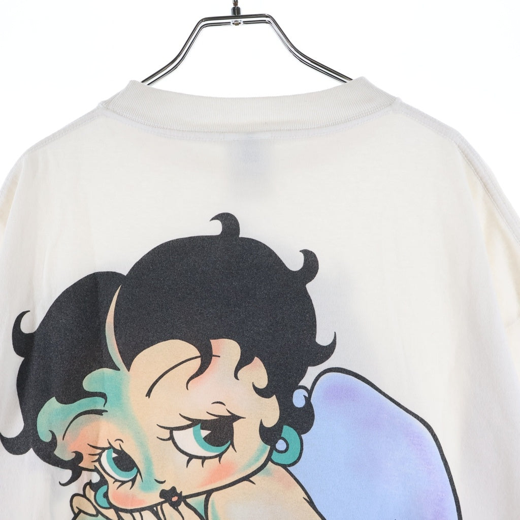 SAINT MICHAEL(セントマイケル) × Betty Boop BTY_SS T-SHIRT / ANGEL クルーネック半袖Tシャツカットソー ホワイト SM-MK1-0000-C11
