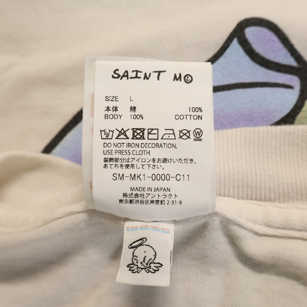 SAINT MICHAEL(セントマイケル) × Betty Boop BTY_SS T-SHIRT / ANGEL クルーネック半袖Tシャツカットソー ホワイト SM-MK1-0000-C11
