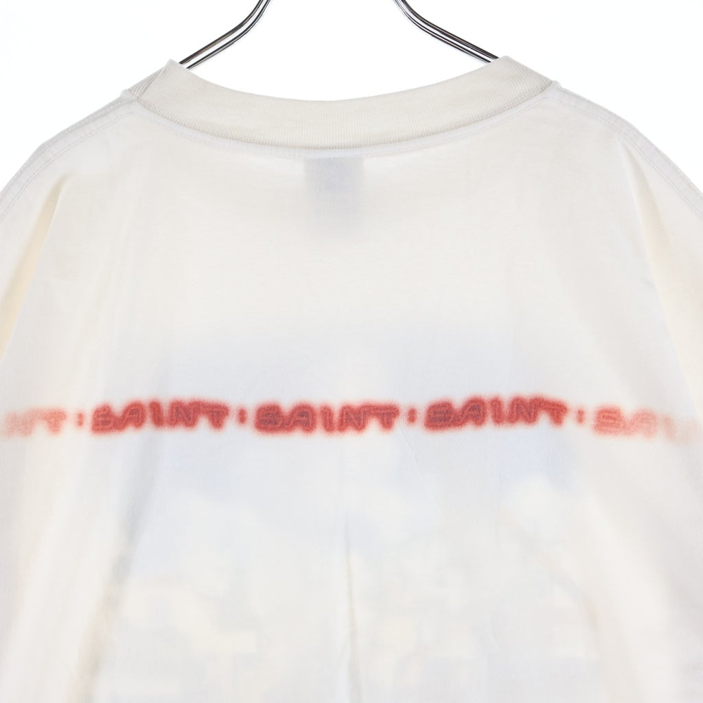 SAINT MICHAEL(セントマイケル) 時をかける少女 × GEEKS RULE 時をかける少女_SS T-SHIRT / SAINT クルーネック半袖Tシャツカットソー ホワイト SM-MK1-0000-C84
