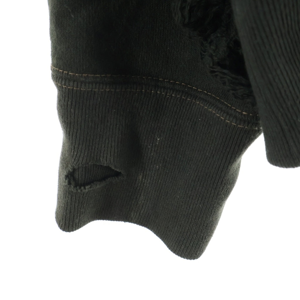 C.E(シーイー) PLAGUE WIDE RIB CUT ZIP HOODY プレグワイド リブ カット ダメージ加工 コットンジップアップフーディー パーカー カーキ CES23CS16