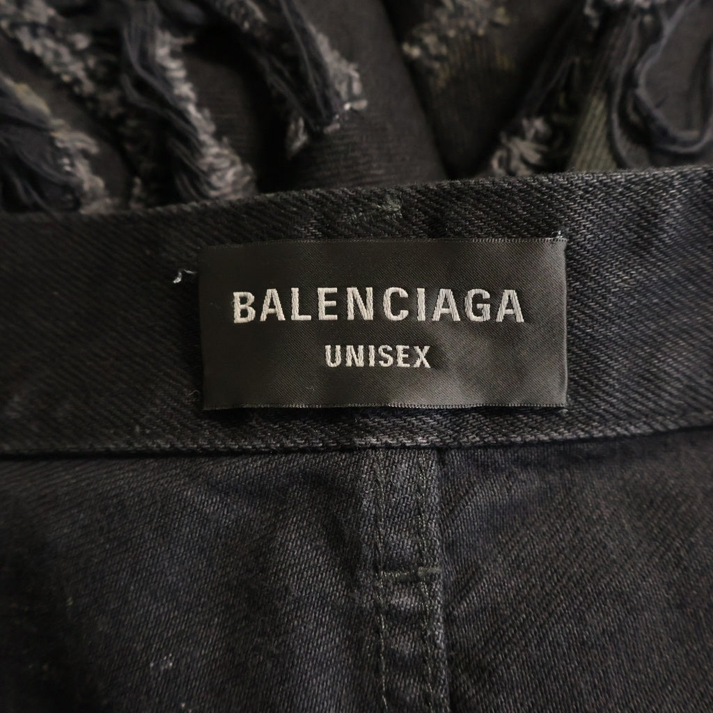 BALENCIAGA(バレンシアガ) 23SS SUPER DESTROYED BAGGY スーパーデストロイ加工 バギー デニム パンツ ブラック 745248 TBP47