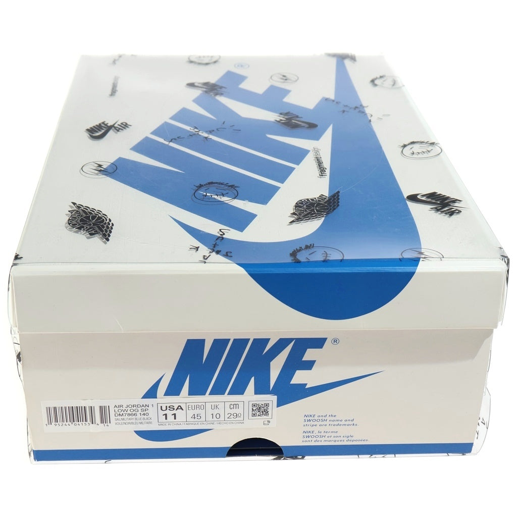 NIKE(ナイキ) ×TRAVIS SCOTT FRAGMENT DESIGN AIR JORDAN 1 LOW OG SP トラヴィススコット フラグメント エアジョーダン1 ローカットスニーカー US11/29cm ブラック/ブルー DM7866-140