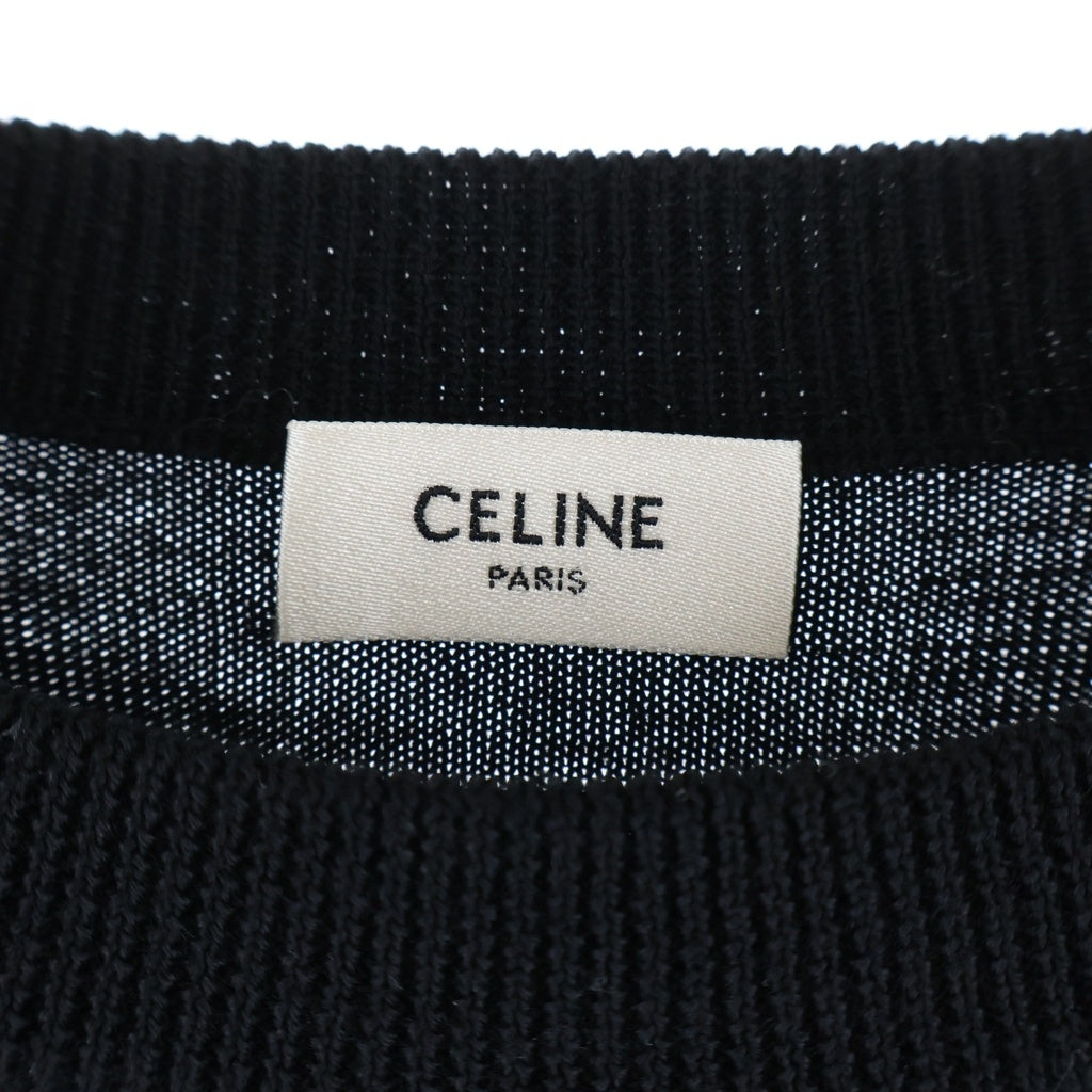 CELINE(セリーヌ) トリオンフエンブロイダリー クラシック クルーネック 長袖ニット セーター ブラック 2AH80322U.38NO