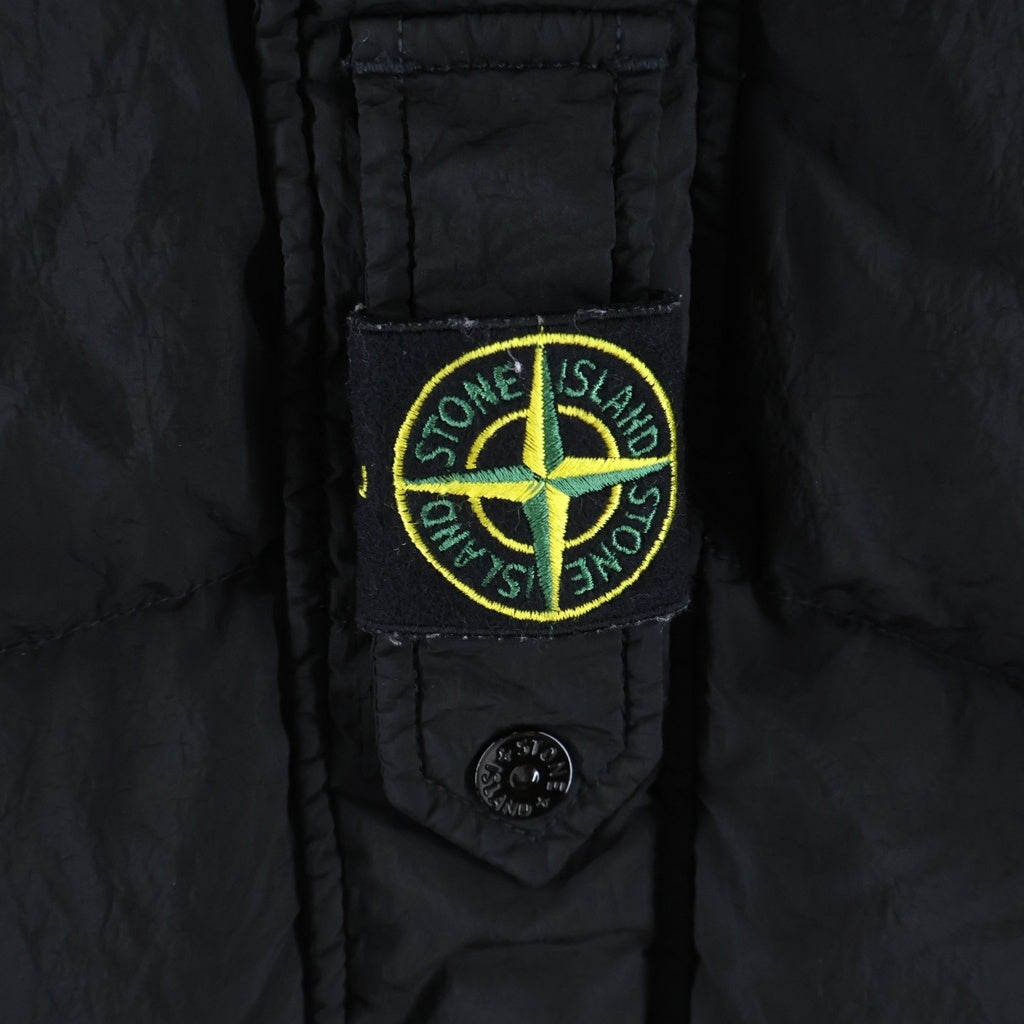 STONE ISLAND(ストーンアイランド) Reversible Real Down Jacket ナイロン メタル リバーシブル ジップアップフーディダウンジャケット ブラック 791542719