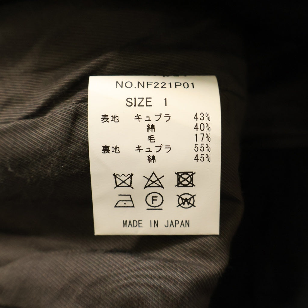 NVRFRGT(ネバーフォーゲット) 22SS コットン混テーラードジャケット ワイドフレアスラックス セットアップ グレー NN221J01 NF221P01