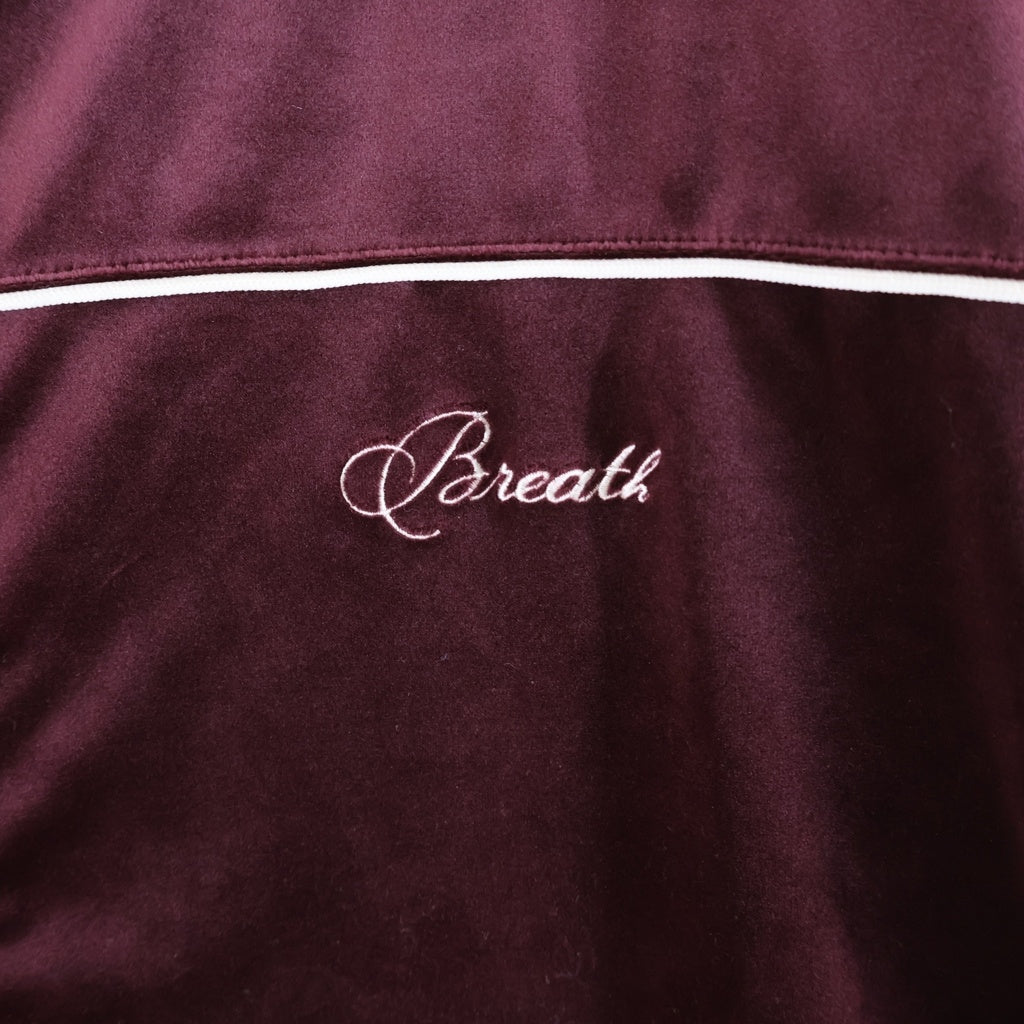 BREATH(ブレス) 25AW SCRIPT LOGO PIPING VELOUR JACKET スクリプトロゴ パイピング ベロア トラックジャケット バーガンディ BR25AW-C5004