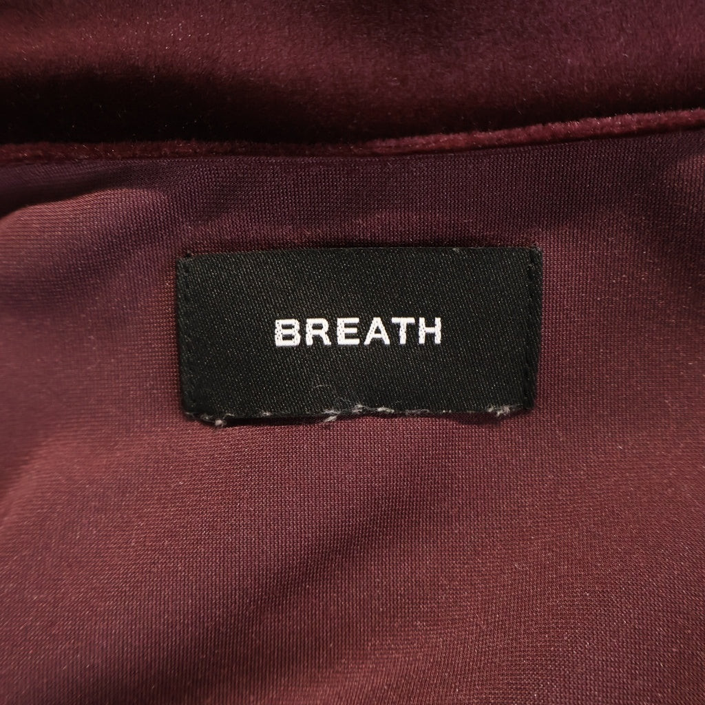 BREATH(ブレス) 25AW SCRIPT LOGO PIPING VELOUR JACKET スクリプトロゴ パイピング ベロア トラックジャケット バーガンディ BR25AW-C5004