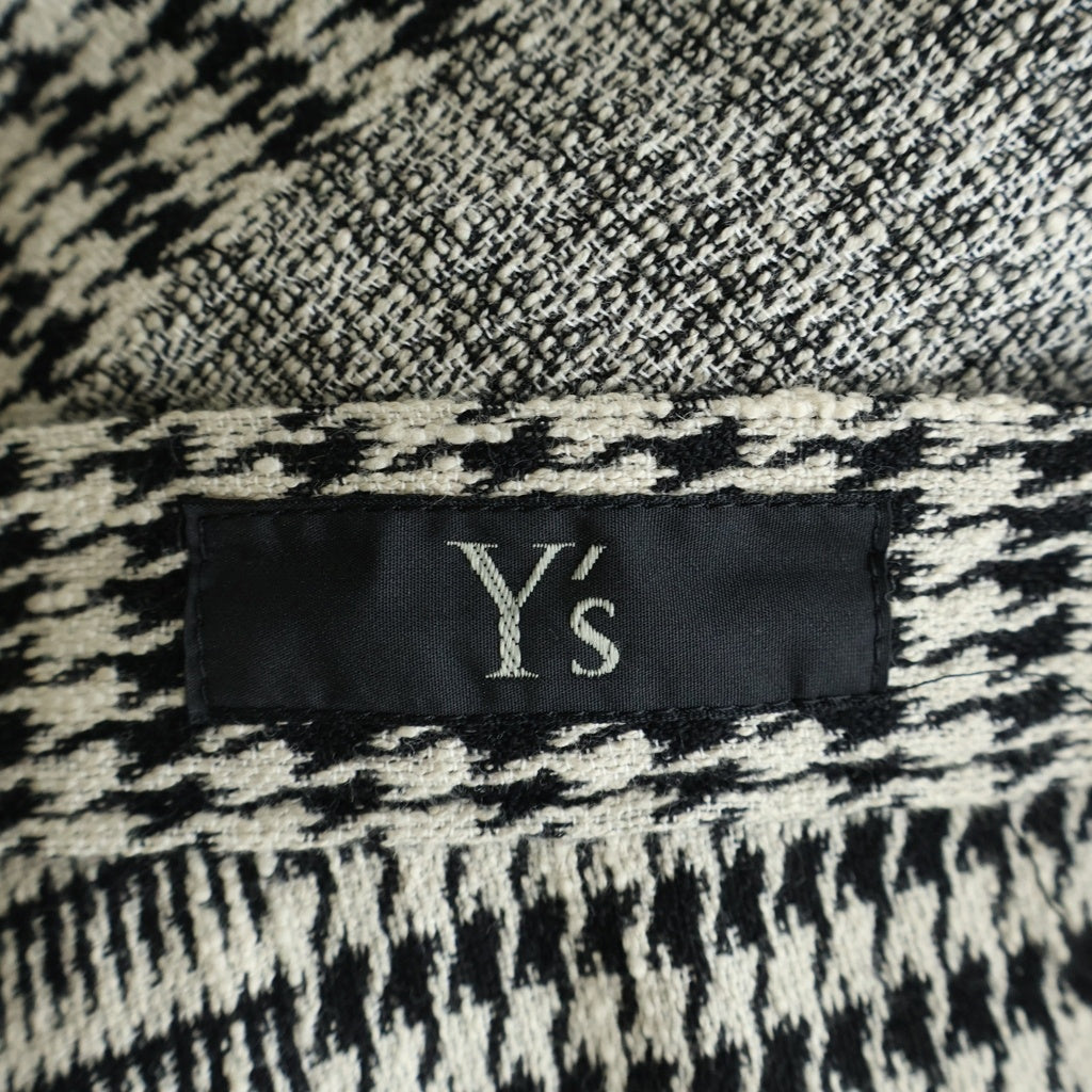 Y's(ワイズ) 22AW 千鳥格子 アシメチェック ロングフレアスカート ブラック/グレー レディース YV-S05-011