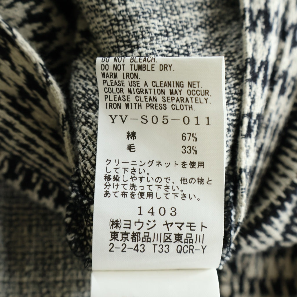 Y's(ワイズ) 22AW 千鳥格子 アシメチェック ロングフレアスカート ブラック/グレー レディース YV-S05-011