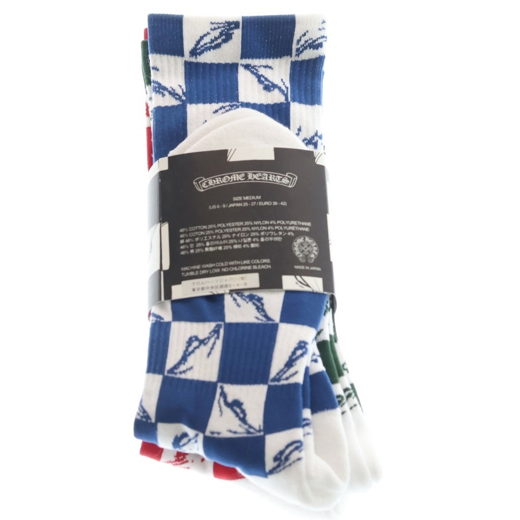 CHROME HEARTS(クロムハーツ) ×MATTY BOY 99 Eyes Chomper Socks 3PK Blue/Green/Red マッティボーイ 99アイズ チョンパー ソックス 3パック 靴下 ブルー/グリーン/レッド
