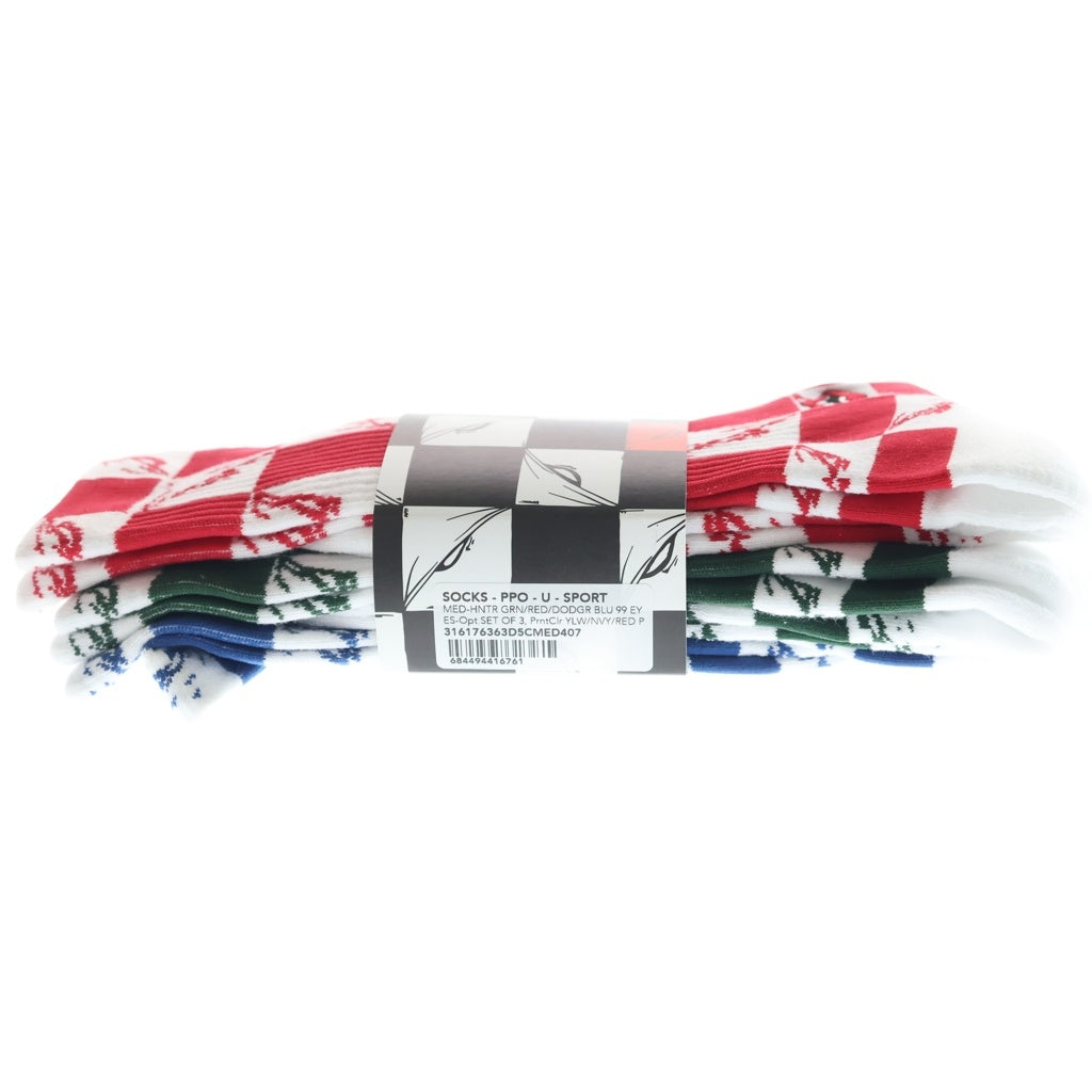 CHROME HEARTS(クロムハーツ) ×MATTY BOY 99 Eyes Chomper Socks 3PK Blue/Green/Red マッティボーイ 99アイズ チョンパー ソックス 3パック 靴下 ブルー/グリーン/レッド