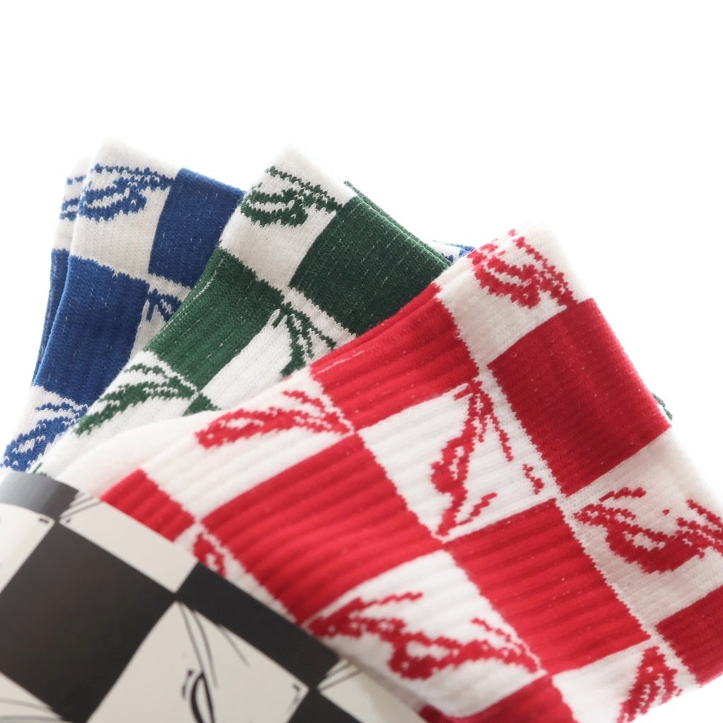 CHROME HEARTS(クロムハーツ) ×MATTY BOY 99 Eyes Chomper Socks 3PK Blue/Green/Red マッティボーイ 99アイズ チョンパー ソックス 3パック 靴下 ブルー/グリーン/レッド