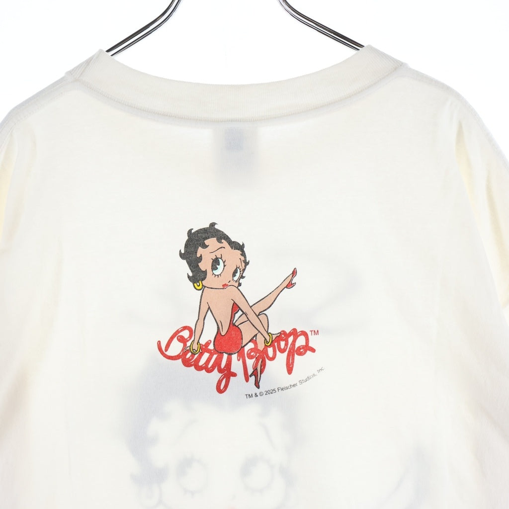 SAINT MICHAEL(セントマイケル) ×Betty Boop SS Tee ベティ・ブープ 両面プリント 半袖Tシャツ カットソー ホワイト SM-HR1-0000-C40 SM-HR!-0000-C40