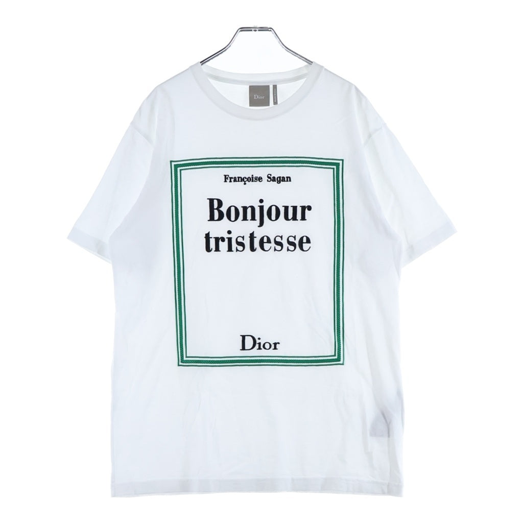 Christian Dior(クリスチャンディオール) 26SS Book Cover Tee ブックカバー刺繍 コットン 半袖Tシャツ カットソー ホワイト 683J642A0677