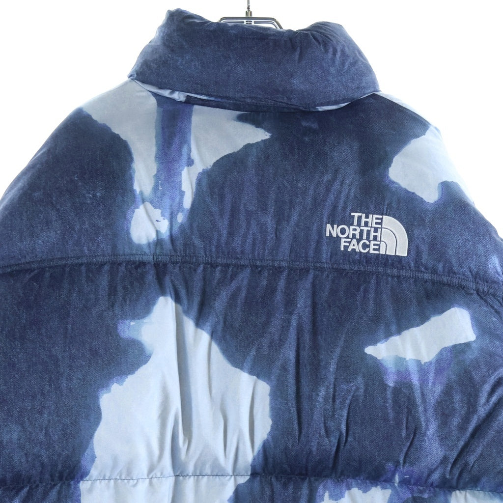 SUPREME(シュプリーム) 21AW ×THE NORTH FACE Bleached Denim Print Nuptse Jacket ×ザノースフェイス ブリーチド デニム プリント ヌプシ パファダウンジャケット ブルー ND521001