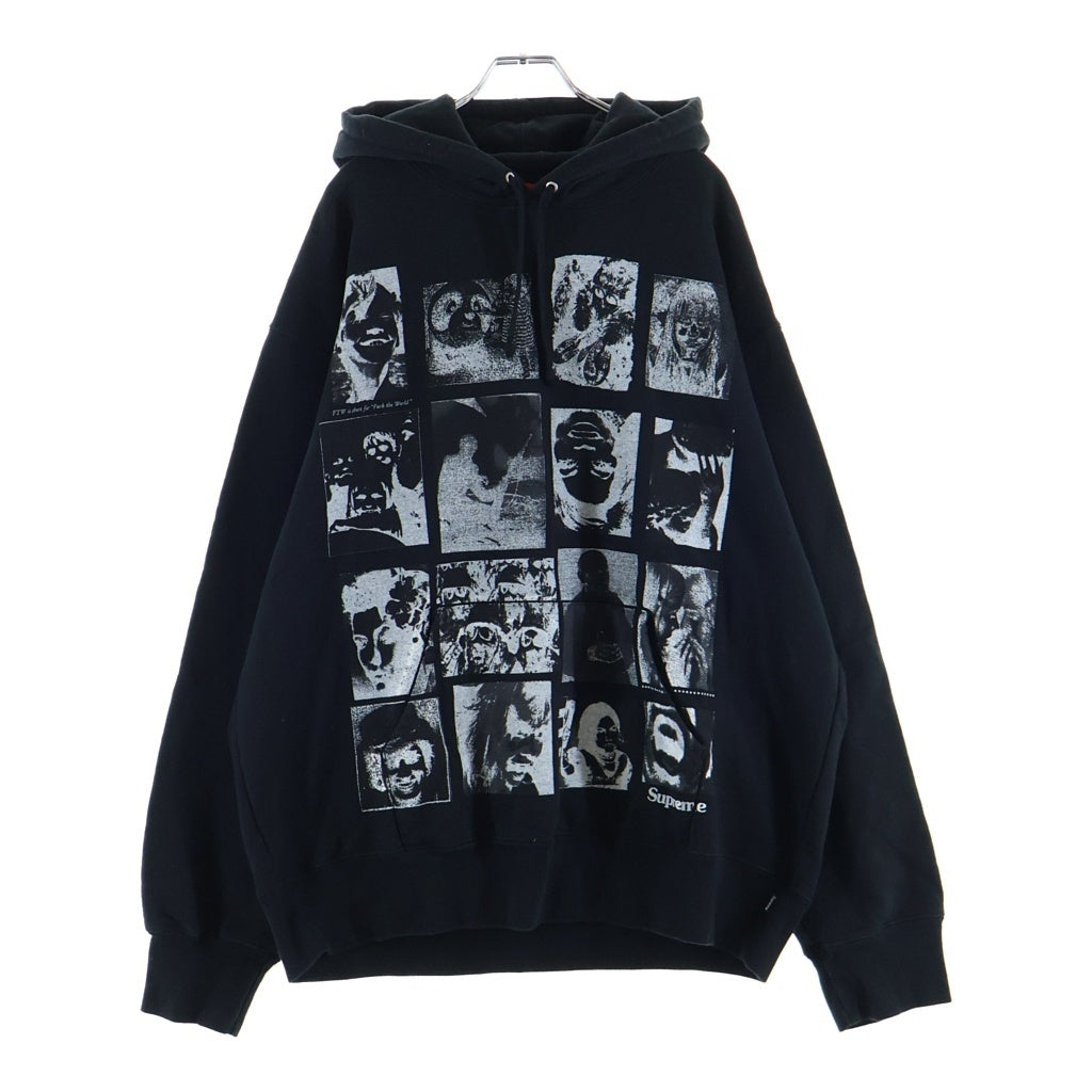 SUPREME(シュプリーム) 21AW Collage Grid Hooded Sweatshirt コラージュ グリッド プルオーバーフーデ スィウェット ブラック