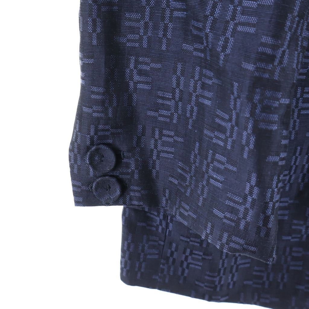 FENDI(フェンディ) ウール混 FF総柄 テーラードジャケット ネイビー FJ0768 ASCP