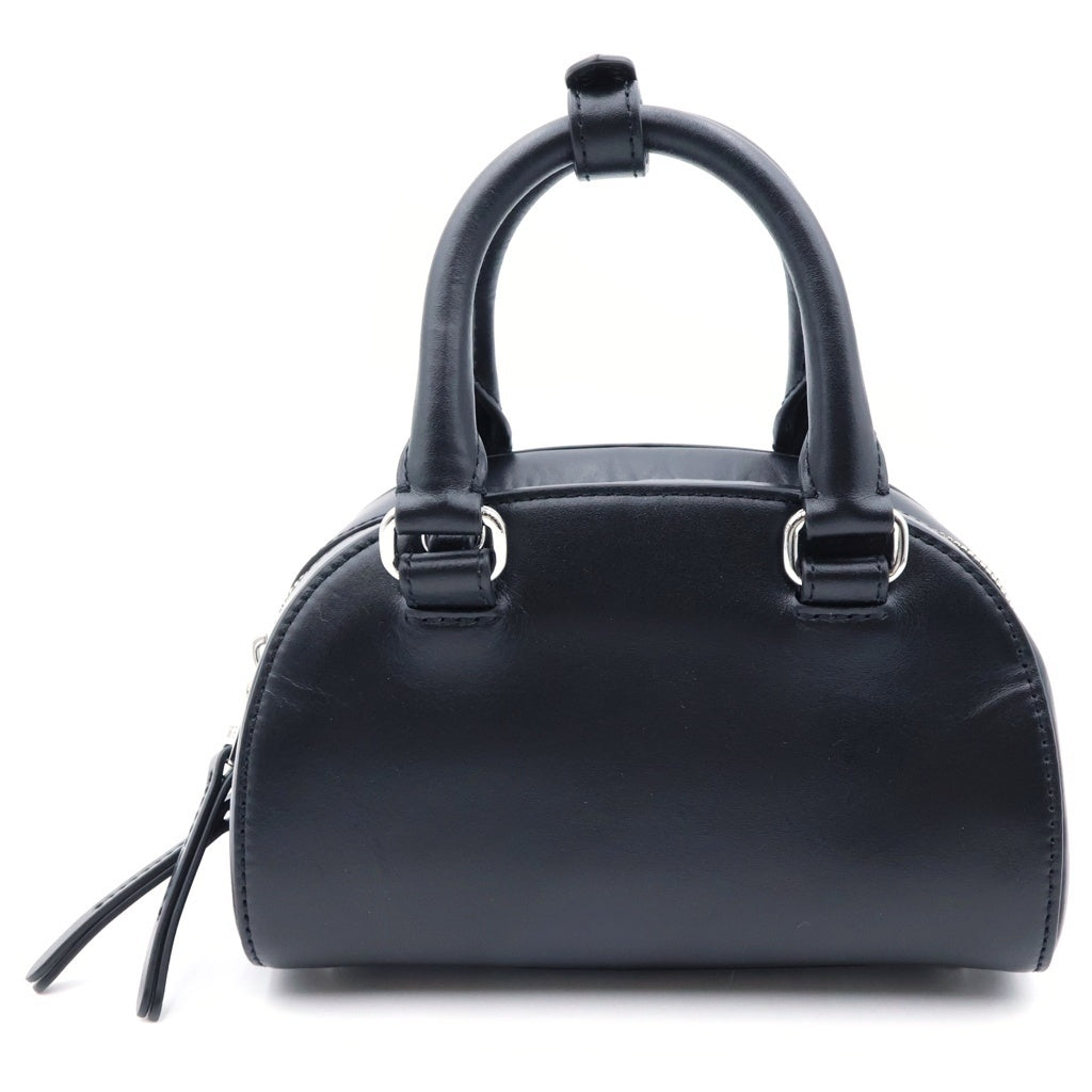 DIESEL(ディーゼル) 1DR DOME エンボスロゴ レザー2WAY クロスボディバッグ ブラック
